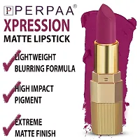 PERPAA#174; Xpression Matte Lipstick Waterproof Enriched with Vitamin E One Stroke Application (5-8 Hrs Stay) (Matte Magenta)-thumb2