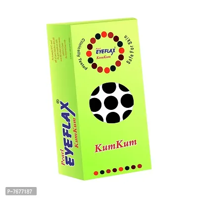 Pearl Eyeflax Kumkum Bindi Black Round Box with 15 Flaps BR 3 (Black)-thumb0
