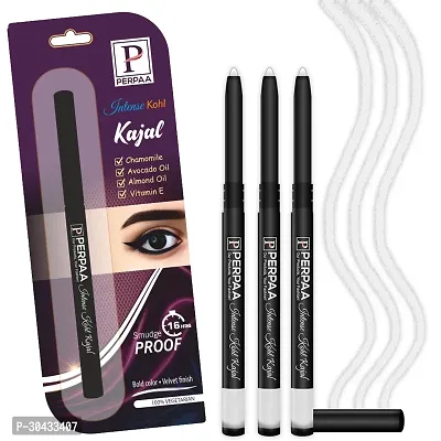 PERPAA Kohl Kajal 0.35 g Combo Pack of 3 (White) Semi Matte Kohl in a Twist Up Pencil Eye Makeup-thumb0