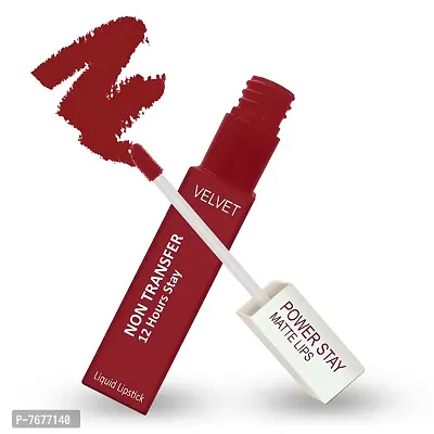 PERPAA&#174; Power Stay Waterproof Liquid Matte Lipstick (Upto12 Hrs Stay) (Apple Red)-thumb2