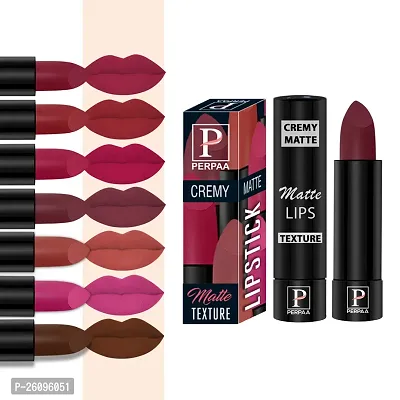 PERPAA Cremy Matte lipstick combo of 8 Shades,(3.5gm Each)Coco Brown,Pink Berry,Rust Orange,Tan Red,Ruby Magenta,Crimson Red,Candy Pink,Dusky Maroon