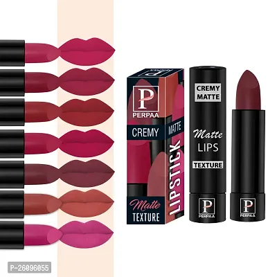 PERPAA Cremy Matte lipstick combo of 8 Shades,(3.5gm Each)Pink Berry,Rust Orange,Tan Red,Ruby Magenta,Crimson Red,Candy Pink,Strawberry Pink,Cherry Maroon