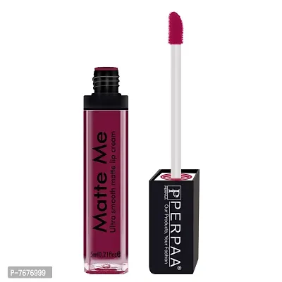 Perpaa One Stroke Matte Liquid Lipstick (5 ml) (Rich Plum) (Maroon Berry)-thumb3