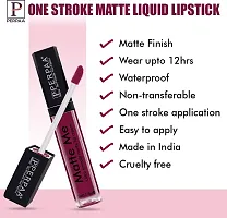 Long Lasting Waterproof One Stroke Matte Me Liquid Lipstick- Pack Of  3-thumb3