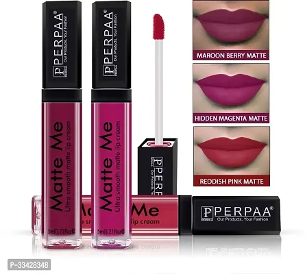 Long Lasting Waterproof One Stroke Matte Me Liquid Lipstick- Pack Of  3-thumb0