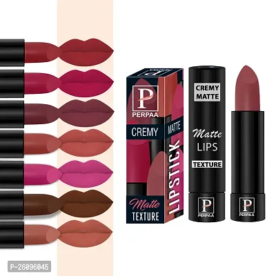 PERPAA Cremy Matte lipstick combo of 8 Shades,(3.5gm Each)Caramel,Coco Brown,Pink Berry,Rust Orange,Tan Red,Ruby Magenta,Crimson Red,Red Rush-thumb0