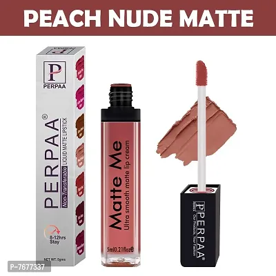 Perpaa One Stroke Matte Liquid Lipstick (5 ml) (Peach Nude)-thumb4