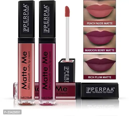 Long Lasting Waterproof One Stroke Matte Me Liquid Lipstick- Pack Of  3-thumb0