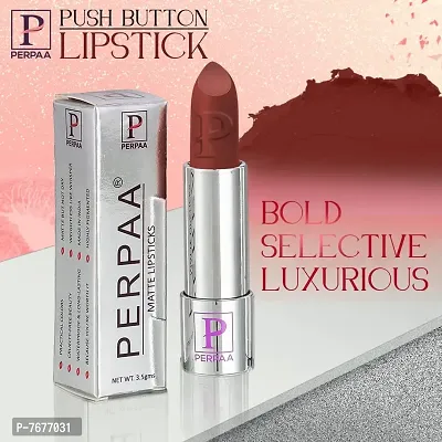 PERPAA&#174; Push, Pop & Play Matte Lipstick, Long Lasting, Moisturizing Lip Color Enrich with Vitamin E - Non-Drying, Creamy Matte Bullet Lipstick (Matte Brown)-thumb2