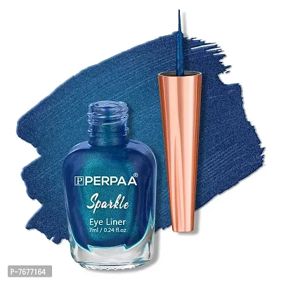 PERPAA#174; Eyeconic Liquid Eyeliner, Absolute Shine ,Metallic Shimmery Glitter Intense Pigment Waterproof, Smudge Proof, Long Lasting, Eye Makeup for 16hrs Stay 7ml (Turquoise Blue)