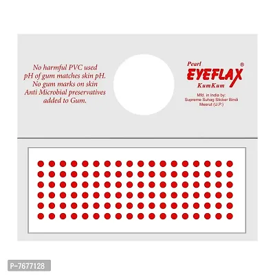 Pearl Eyeflax Kumkum Bindi Red Round Box with 15 Flaps RR 7.5 (Red)-thumb2