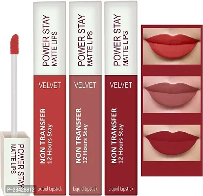 Long Lasting Waterproof Power Stay Liquid Matte Lipstick- Pack Of  3-thumb0