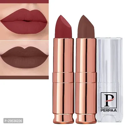 PERPAA Antique Velvet Stick Lipstick, Enreached with Jojoba Oil, Shea Butter  Vitamin E, 2 Different Shades-thumb0