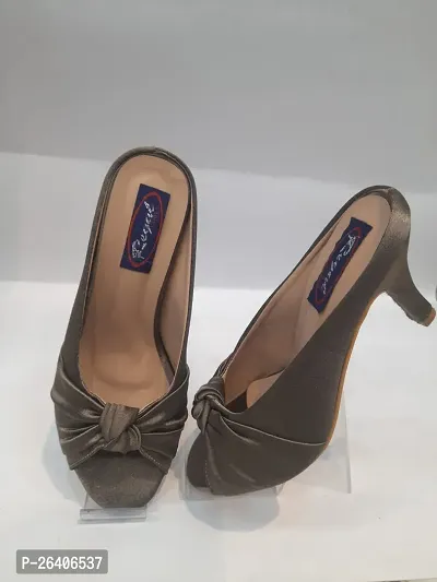 Fancy Brown Synthetic Heels For Women-thumb0