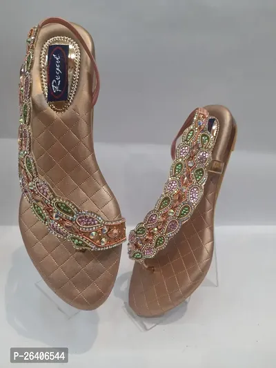 Fancy Copper Synthetic Heels For Women