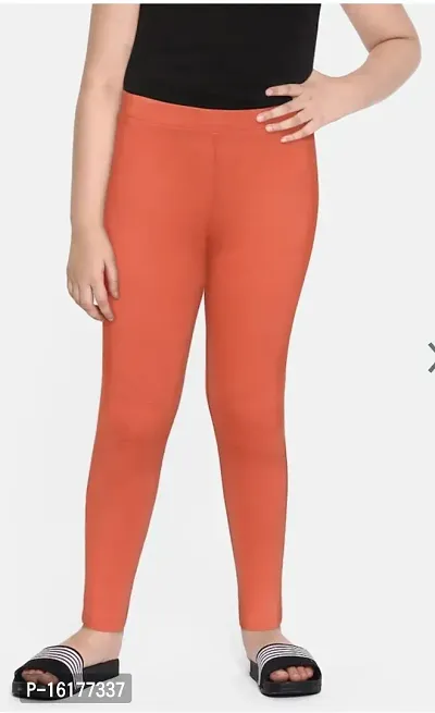 Fabulous Orange Cotton Solid Leggings For Women-thumb0