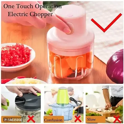 Electric Fruit Vegetable Onion Garlic Cutter Food Speedy Chopper Mini Slicer, USB Rechargeable Food Speedy Chopper Mini Slicer, Portable Garlic Blender Mini Chopper Food Processor, Multi-thumb0