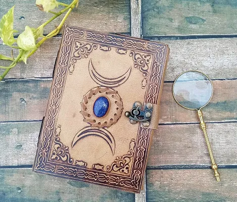 Buy Ascent Gifts Vintage leather grimoire journal - triple moon