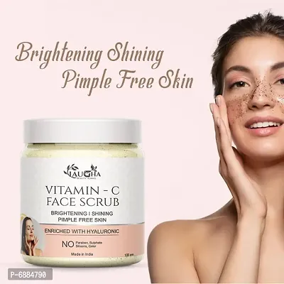 Laugha Vitamin- C Face Scrub Tan Removal Repair Damage Caused By Sun Acne And Pimples Scrub  (100 g)-thumb2