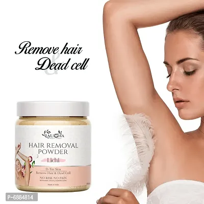 Laugha Hair Removal Powder ( Lichi Fragrance ) For D-Tan Skin, Removing Hair Powder For UniSex 100 g