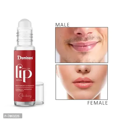 Dominaro Strawberry Pink Lip Serum Roll On,  Advanced Brightening Therapy for Soft, Moisturised Lips With Glossy  Shine For Mens And Women 10ml-thumb0