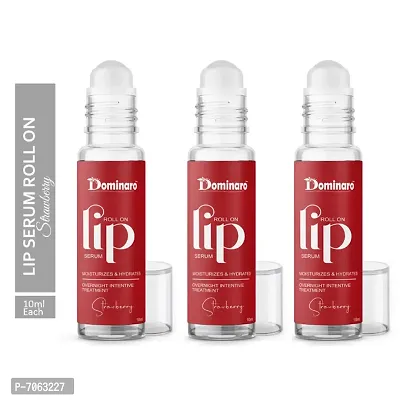Dominaro Strawberry Pink Lip Serum Roll On,  Advanced Brightening Therapy for Soft, Moisturised Lips With Glossy  Shine For Mens And Women 30ml