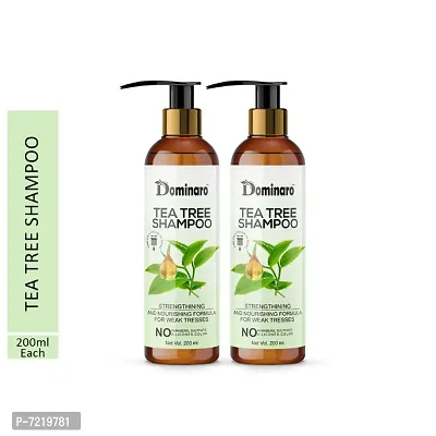 Dominaro Premium Tea Tree Anti-Dandruff Shampoo For Weak Tresses , Strengthining  Nourishing Shampoo 400 ml