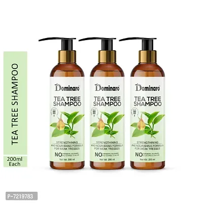 Dominaro Premium Tea Tree Anti-Dandruff Shampoo For Weak Tresses , Strengthining  Nourishing Shampoo 600 ml