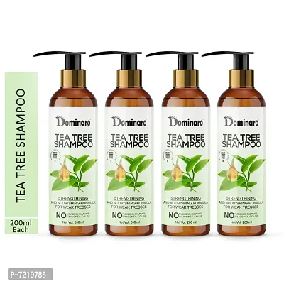 Dominaro Premium Tea Tree Anti-Dandruff Shampoo For Weak Tresses , Strengthining  Nourishing Shampoo 800 ml