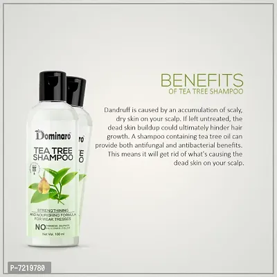 Dominaro Premium Tea Tree Anti-Dandruff Shampoo For Weak Tresses , Strengthining  Nourishing Shampoo 200 ml-thumb4