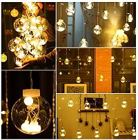 Indoor Outdoor String Lights Window Curtain Lights with 8 Flashing Modes Christmas Wedding Party Home Garden Shop Decoration Backdrop (8.2 Feet, Wish Ball-Warm White,Pack of 3)-thumb1