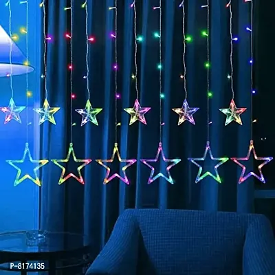Shop Code 12 Stars 138 LED Star Lights, Curtain String Lights for Bedroom with 8 Lighting Modes,Waterproof Window Lights Ramadan Decorations 12 Stars 138 LED Star Lights Diwali Chritsmas-thumb0
