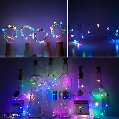 Shop Code Universe 20 LED, 2 Meter Multi Color Wine Bottle, Cork LED Strip (Pack of 12,Battery Powered ,Glass)