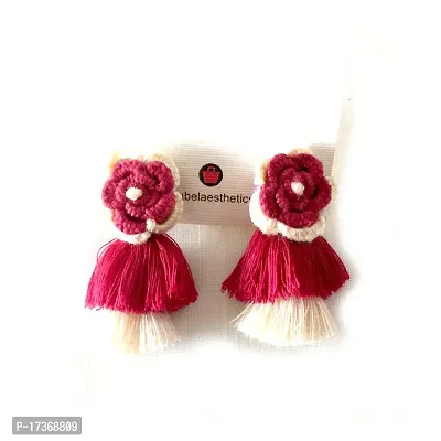 Handmade crochet flower earrings