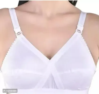 Stylish White Cotton Solid Bras For Women Pack Of 1-thumb0