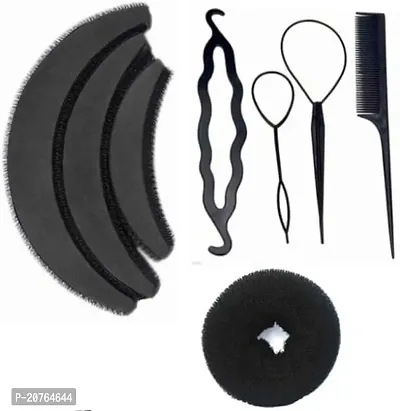 Attractive hair accessories juda maker tools 4pc comb set 3pc bnana puff with bun-thumb0
