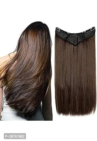 Attractive Natural Brown Straight Hair Extensions in High Temperature Synthetic Fiber in 24 inch-thumb0