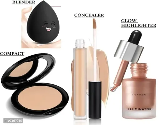 Professional makeup kit blender, compact, concealer, glow highlighter