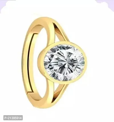 Alluring Golden Brass Real Stone Ring For Men