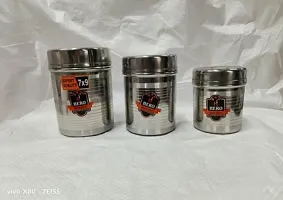 Stainless steel jar vertical Canister Ubha daba stronge containers  3pies/ size 350ml, 500ml ,750 ml-thumb1