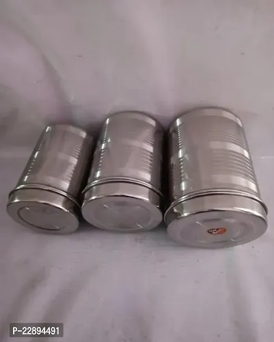 Stainless steel jar vertical Canister Ubha daba stronge containers  3pies/ size 350ml, 500ml ,750 ml-thumb0