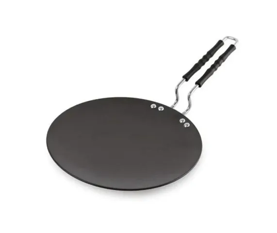 Roti Tawa for Home Flat Iron Tawa Trusted Wider Base Cast (Stainless Steel Handle) , Induction Base Tawa 10 Inch for Roti Paratha Chapati Phulka Omelette Color Black_76