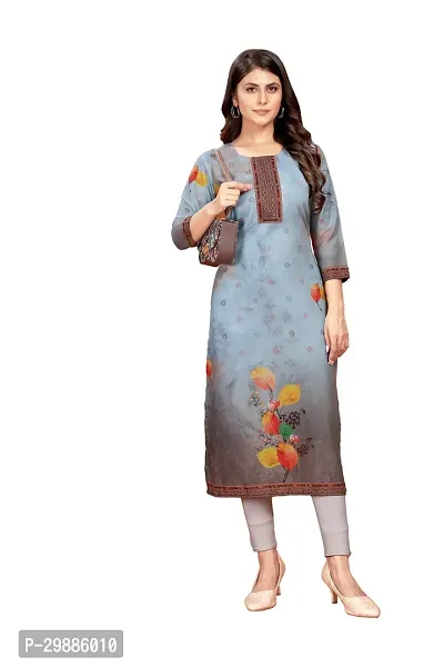 Stylish Cotton Blend Printed Calf Length Kurta-thumb3