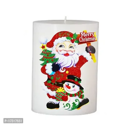 Flroyn Decor? Christmas Candles | Christmas Printed Candles | Candles for Decoration | Christmas Pillar Candles