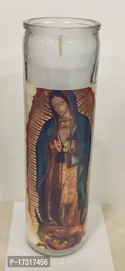 Floryn Decor? Prayer Candles | Printed Prayer Candles | Pillar Candles for Religious | 7 Days Long-Burning Unscented Candles (Virgin of Guadalupe)