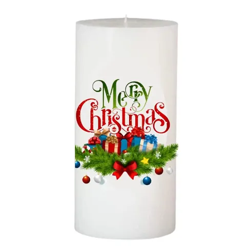 Flroyn Decor? Christmas Candles | Christmas Printed Candles | Candles for Decoration | Christmas Pillar Candles