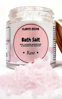 Floryn Decor? Bath Salt for Body  Foot Spa, Calming, Relaxing, Muscle Pain Relief, Aromatherapy with 100% Pure  Natural Sea Salt | Epsom salt for bath | Scent- Rose,100gm-thumb1