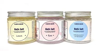 Floryn Decor? Bath Salt for Body  Foot Spa, Calming, Relaxing, Muscle Pain Relief, Aromatherapy with 100% Pure  Natural Sea Salt | Epsom salt for bath | Scent- Rose,100gm-thumb4