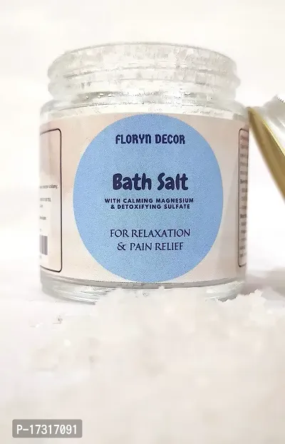 Floryn Decor? Bath Salt for Body  Foot Spa, Calming, Relaxing, Muscle Pain Relief, Aromatherapy with 100% Pure  Natural Sea Salt | Epsom salt for bath | Scent- Rose,100gm-thumb2