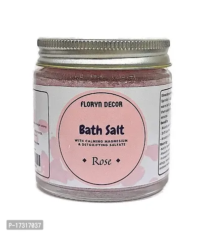 Floryn Decor? Bath Salt for Body  Foot Spa, Calming, Relaxing, Muscle Pain Relief, Aromatherapy with 100% Pure  Natural Sea Salt | Epsom salt for bath | Scent- Rose,100gm-thumb0